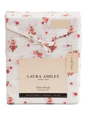 LAURA ASHLEY Cotton Percale Petal Sheet Set